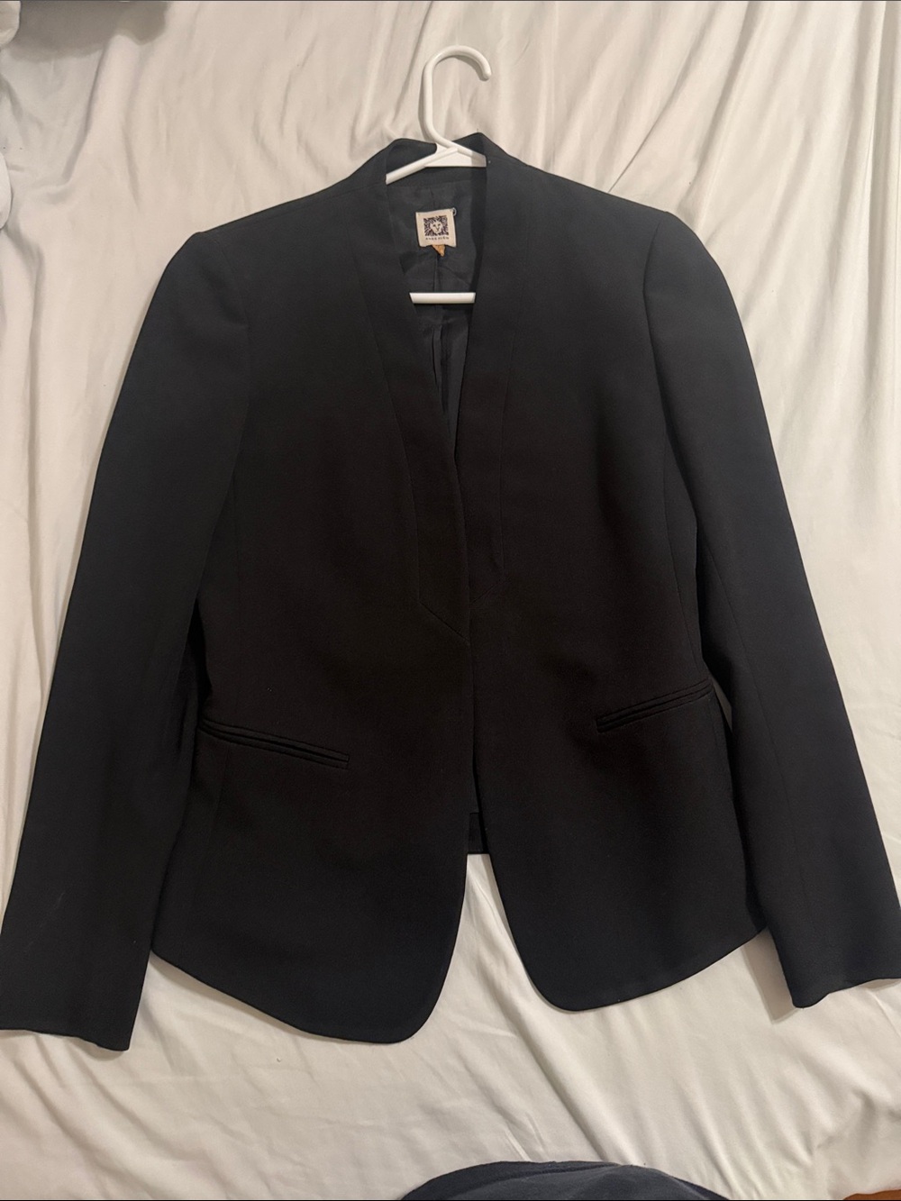 Anne Klein Black Women's Open-Front Blazer Jacket size 2 small